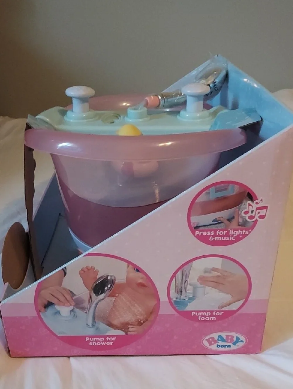 Baby Born Musical Foaming Bathtub - Pink